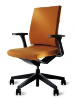 Wilkhahn Neos Bürostuhl Sitz und Rücken gepolstert, Bezug Stoff orange
